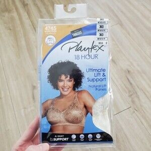 NEW Playtex Cream Floral Bra 36D
